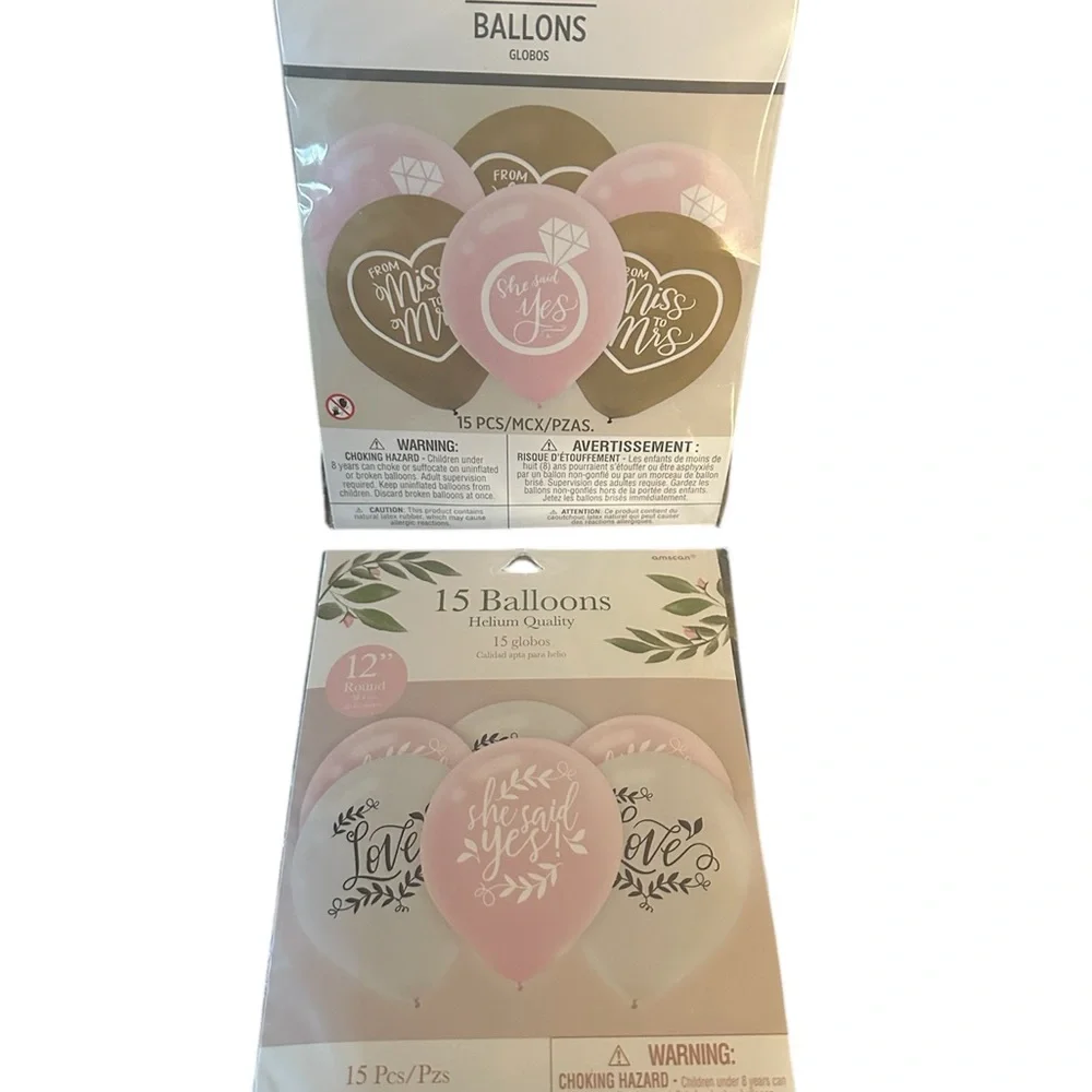 Bridal Shower Engagement Balloons Party Decoration Latex 2 Packs 30 Total